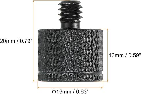 MECCANIXITY Mic Stand Adapter M5 Female to 1/4 Male Camera Screw Thread Adapter for Microphone Tripod Stand Black 2 Pack in Kuwait
