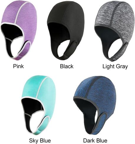 Thermal Swimming Cap, Neoprene Diving Hood Thermal Wetsuit Hood Cap Swim Caps with Chin Straps, Surfing Kayaking Scuba Swimming Caps for Men Women Sailing Water Sports in Saudi Arabia