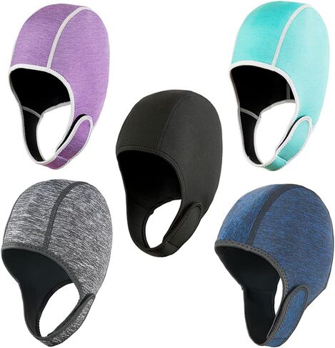 Thermal Swimming Cap, Neoprene Diving Hood Thermal Wetsuit Hood Cap Swim Caps with Chin Straps, Surfing Kayaking Scuba Swimming Caps for Men Women Sailing Water Sports in Saudi Arabia
