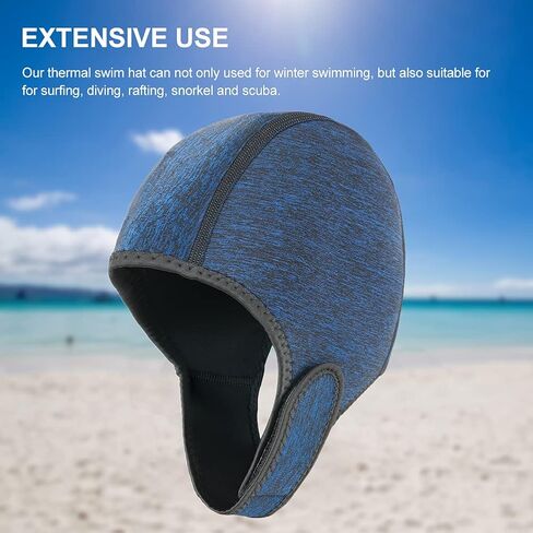 Thermal Swimming Cap, Neoprene Diving Hood Thermal Wetsuit Hood Cap Swim Caps with Chin Straps, Surfing Kayaking Scuba Swimming Caps for Men Women Sailing Water Sports in Saudi Arabia