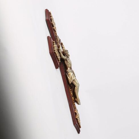 BC Catholic Crucifix Wall Cross, Crucifijo Catolicos, Religious Gift, Prayerful Inspirational Home décor,10.6 inch H, Handmade by Buildclassic in Saudi Arabia