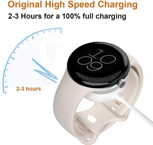 [عبوتان] Sankel متوافق مع شاحن Google Pixel Watch 2، ملحقات محول كابل شحن لاسلكي بديل USB مغناطيسي لساعة Google Pixel 2 (3.3 قدم/100 سم، أبيض) in Kuwait