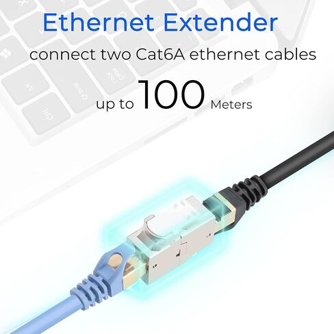 RJ45 مقرنة كيستون جاك Cat6A 10G، Cat6A أنثى كيستون STP للوحة الحائط ولوحة التصحيح، محمية Rj45 جاك مطلية بالذهب سبائك الزنك الإسكان لCat7، Cat6، Cat6A، Cat5 كابلات 12 حزمة in Kuwait