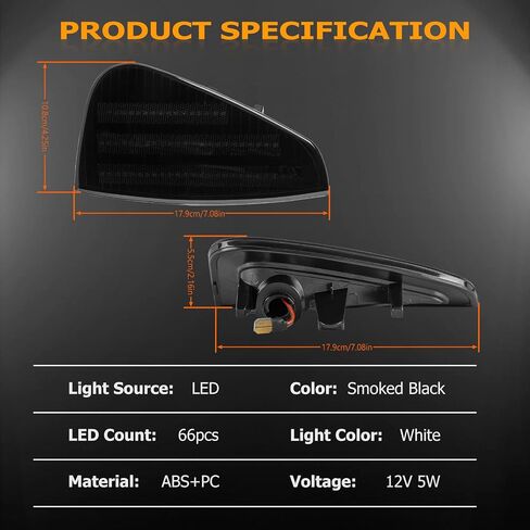مجموعة مصابيح إشارة جانبية LED من Gempro لسيارة دودج تشارجر 2006 2007 2008 2009 2010 مصابيح إشارة الزاوية للسائق وجانب الركاب، قطعتان (أسود مدخن) in Saudi Arabia