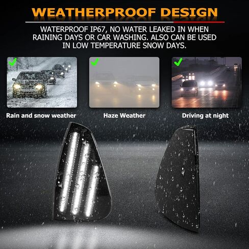 مجموعة مصابيح إشارة جانبية LED من Gempro لسيارة دودج تشارجر 2006 2007 2008 2009 2010 مصابيح إشارة الزاوية للسائق وجانب الركاب، قطعتان (أسود مدخن) in Saudi Arabia