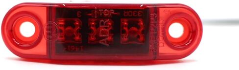 TMH Mini Side Led Marker QR Model Clear Lens 5 Pcs Amber Light 5 pcs Red Light Chrome Bezel, Universal LED Clearance Markers Truck Trailer Boat ATV Marine Marker lights, side marker lights in Kuwait