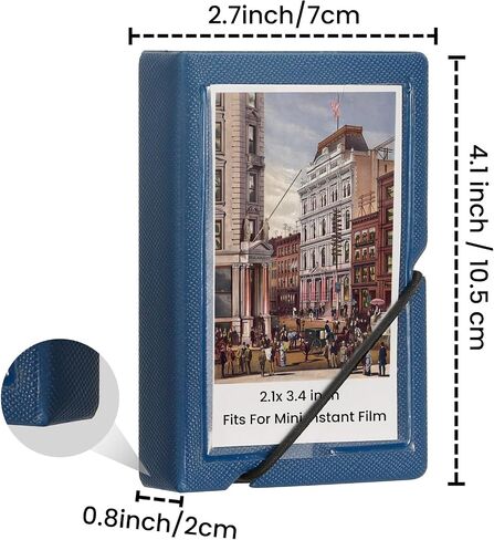 ألبوم صور صغير مكون من قطعتين مع 28 جيبًا مقاس 2x3 بوصة يناسب كاميرا Fujifilm Instax Mini 7s 8 9 11 25 26 40 50s 90 Evo Z2300 كاميرا فورية، بولارويد سناب، حامل بطاقة صور Kpop (أزرق بحري) in Kuwait