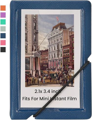 ألبوم صور صغير مكون من قطعتين مع 28 جيبًا مقاس 2x3 بوصة يناسب كاميرا Fujifilm Instax Mini 7s 8 9 11 25 26 40 50s 90 Evo Z2300 كاميرا فورية، بولارويد سناب، حامل بطاقة صور Kpop (أزرق بحري) in Kuwait