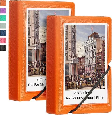 ألبوم صور صغير مكون من قطعتين مع 28 جيبًا مقاس 2x3 بوصة يناسب كاميرا Fujifilm Instax Mini 7s 8 9 11 25 26 40 50s 90 Evo Z2300 كاميرا فورية، بولارويد سناب، حامل بطاقة صور Kpop (أزرق بحري) in Kuwait
