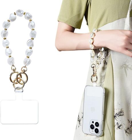 Phone Wrist Strap,Marble Beaded Phone Charm with Tether Tab,Hands-Free Wrist Strap (F) in Kuwait
