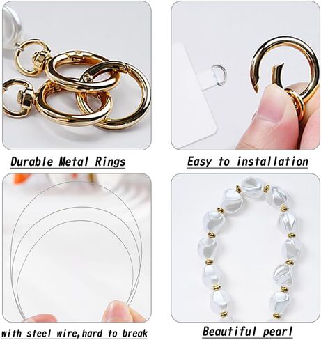Phone Wrist Strap,Marble Beaded Phone Charm with Tether Tab,Hands-Free Wrist Strap (F) in Kuwait