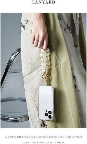 Phone Wrist Strap,Marble Beaded Phone Charm with Tether Tab,Hands-Free Wrist Strap (F) in Kuwait