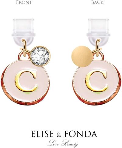 ELISE & FONDA TP3 Type-C USB Charging Port Anti Dust Plug Cute Round Initial letter C Cell Phone Charm for Samsung Galaxy/Huawei/OnePlus/Xiaomi/oppo New Android Phones(Blanchedalmond) in Saudi Arabia