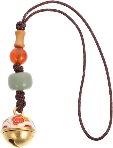 POPETPOP Cell Phone Charms Wrist Lanyard: Vintage Bead Bell Charm Bodhi Hand Wrist Strap Good Luck Ornament for Car Key Phone Bag in Saudi Arabia