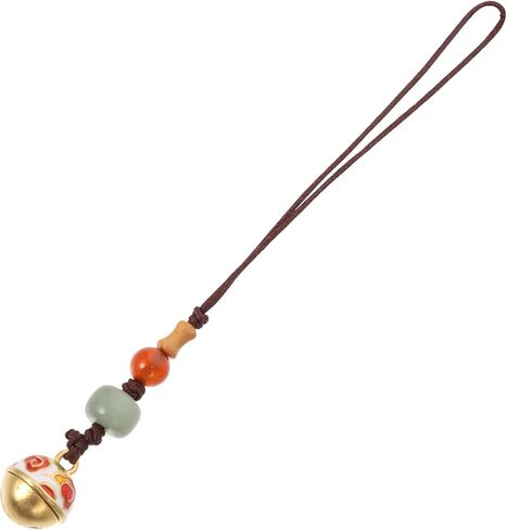 POPETPOP Cell Phone Charms Wrist Lanyard: Vintage Bead Bell Charm Bodhi Hand Wrist Strap Good Luck Ornament for Car Key Phone Bag in Saudi Arabia