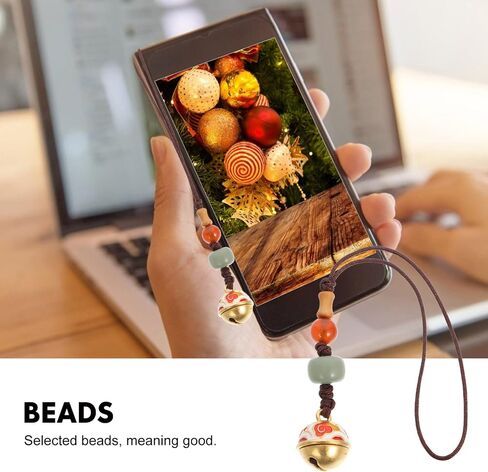 POPETPOP Cell Phone Charms Wrist Lanyard: Vintage Bead Bell Charm Bodhi Hand Wrist Strap Good Luck Ornament for Car Key Phone Bag in Saudi Arabia