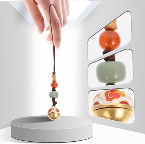 POPETPOP Cell Phone Charms Wrist Lanyard: Vintage Bead Bell Charm Bodhi Hand Wrist Strap Good Luck Ornament for Car Key Phone Bag in Saudi Arabia