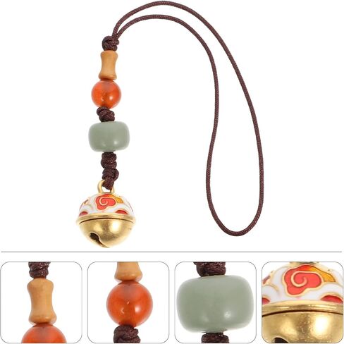 POPETPOP Cell Phone Charms Wrist Lanyard: Vintage Bead Bell Charm Bodhi Hand Wrist Strap Good Luck Ornament for Car Key Phone Bag in Saudi Arabia
