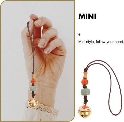 POPETPOP Cell Phone Charms Wrist Lanyard: Vintage Bead Bell Charm Bodhi Hand Wrist Strap Good Luck Ornament for Car Key Phone Bag in Saudi Arabia