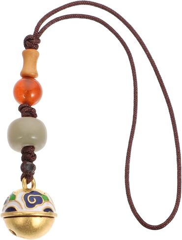 POPETPOP Cell Phone Charms Wrist Lanyard: Vintage Bead Bell Charm Bodhi Hand Wrist Strap Good Luck Ornament for Car Key Phone Bag in Saudi Arabia
