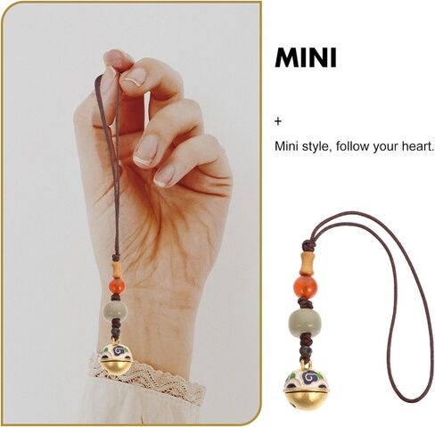 POPETPOP Cell Phone Charms Wrist Lanyard: Vintage Bead Bell Charm Bodhi Hand Wrist Strap Good Luck Ornament for Car Key Phone Bag in Saudi Arabia