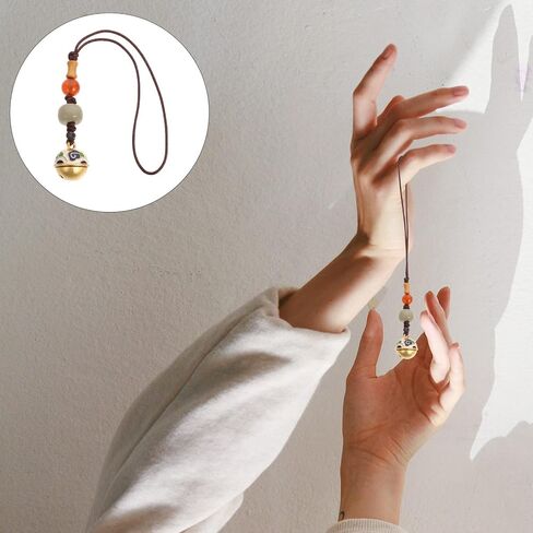 POPETPOP Cell Phone Charms Wrist Lanyard: Vintage Bead Bell Charm Bodhi Hand Wrist Strap Good Luck Ornament for Car Key Phone Bag in Saudi Arabia