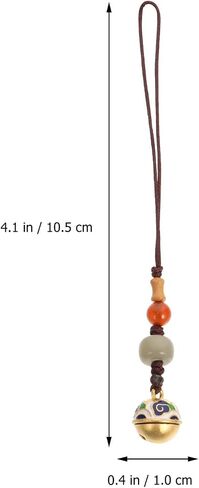 POPETPOP Cell Phone Charms Wrist Lanyard: Vintage Bead Bell Charm Bodhi Hand Wrist Strap Good Luck Ornament for Car Key Phone Bag in Saudi Arabia