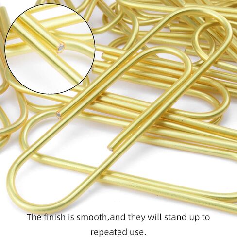 مشابك ورق كبيرة مقاس 4 بوصات، 35 قطعة من مشابك الورق الكبيرة ذات الألوان الزاهية والمطلية بالفينيل الذهبي ومقاومة للصدأ وذات لمسة نهائية ناعمة وكبيرة الحجم لمستندات المكتب والمدرسة وبطاقة الصور in Kuwait