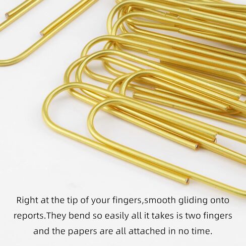 مشابك ورق كبيرة مقاس 4 بوصات، 35 قطعة من مشابك الورق الكبيرة ذات الألوان الزاهية والمطلية بالفينيل الذهبي ومقاومة للصدأ وذات لمسة نهائية ناعمة وكبيرة الحجم لمستندات المكتب والمدرسة وبطاقة الصور in Kuwait