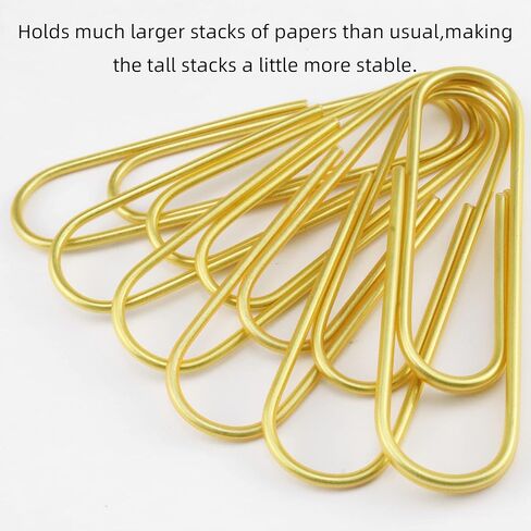 مشابك ورق كبيرة مقاس 4 بوصات، 35 قطعة من مشابك الورق الكبيرة ذات الألوان الزاهية والمطلية بالفينيل الذهبي ومقاومة للصدأ وذات لمسة نهائية ناعمة وكبيرة الحجم لمستندات المكتب والمدرسة وبطاقة الصور in Kuwait