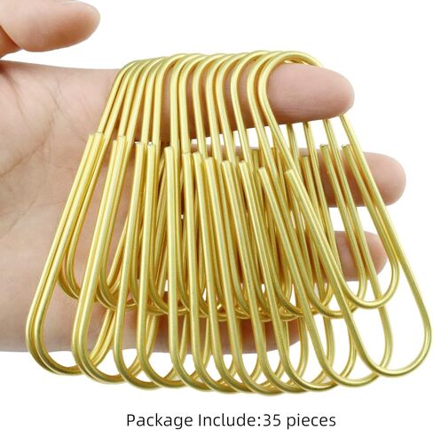 مشابك ورق كبيرة مقاس 4 بوصات، 35 قطعة من مشابك الورق الكبيرة ذات الألوان الزاهية والمطلية بالفينيل الذهبي ومقاومة للصدأ وذات لمسة نهائية ناعمة وكبيرة الحجم لمستندات المكتب والمدرسة وبطاقة الصور in Kuwait