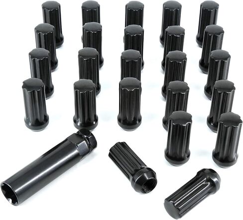 M14x1.5 Lug Nuts, Wheel Accessories Parts Set of 24 Black Locking Lug Nuts with 7 Spline Lug Nut Key,14x1.5 Lug Nuts for Chevy, GMC, Cadillac,Ford F150 F250, Toyota Tacoma/Tundra/Camry in Kuwait