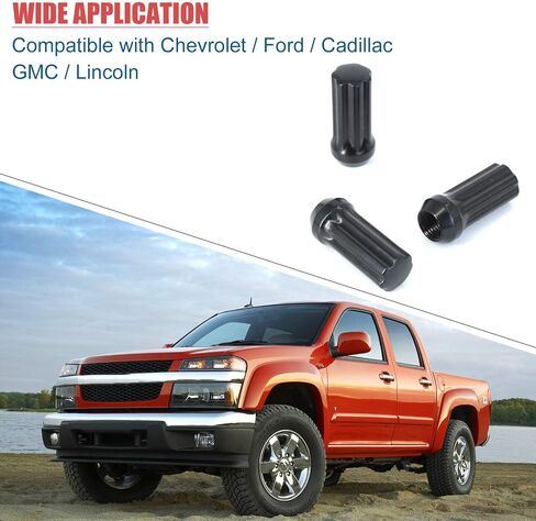 M14x1.5 Lug Nuts, Wheel Accessories Parts Set of 24 Black Locking Lug Nuts with 7 Spline Lug Nut Key,14x1.5 Lug Nuts for Chevy, GMC, Cadillac,Ford F150 F250, Toyota Tacoma/Tundra/Camry in Kuwait