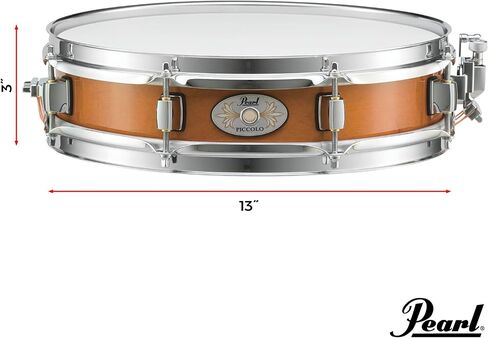 Pearl 13"x3" Brass Piccolo Snare Drum with Fat, Cracking Brass Shell Tone; Features 1mm Polished Brass Shell, 1.6mm Triple-Flanged Hoops, 8x dual Tension Lugs, and smooth SR018 Snare Strainer. in Kuwait