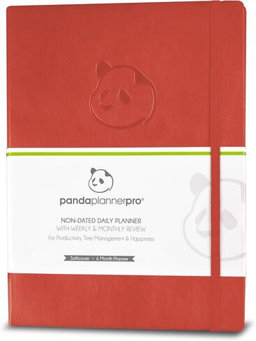Panda Planner Pro Daily Journal - Undated 6-Month Productivity & Happiness Organizer for Goal Setting & Gratitude - Softcover 8.5" x 11" Planner with Habit Tracker & To-Do List for Work, School, Home, and ADHD Management (Black) in Saudi Arabia