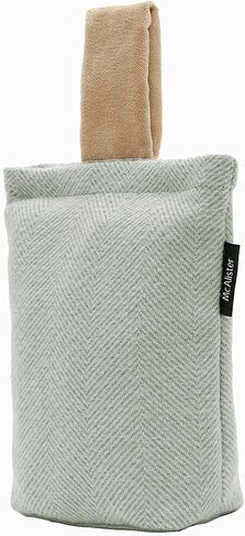 McAlister Textiles Unfilled Herringbone Charcoal Grey Doorstop Decorative Fabric Doorstopper for All Doors Machine Washable 8x7 Inches in Kuwait