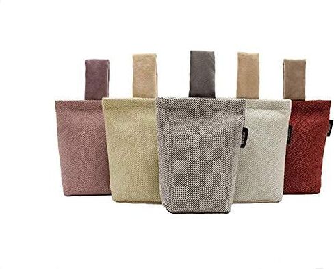 McAlister Textiles Unfilled Herringbone Charcoal Grey Doorstop Decorative Fabric Doorstopper for All Doors Machine Washable 8x7 Inches in Kuwait