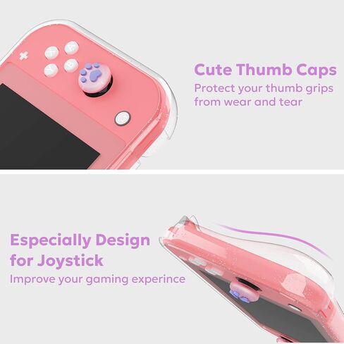Switch Lite Carrying Case, innoAura Switch Lite Accessories Set with Shiny Switch Lite Bag, Switch Lite Cover, Switch Lite Screen Protector, Switch Game Case and Cute Thumb Caps (Sequins Purple) in Saudi Arabia