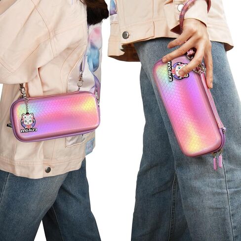 Switch Lite Carrying Case, innoAura Switch Lite Accessories Set with Shiny Switch Lite Bag, Switch Lite Cover, Switch Lite Screen Protector, Switch Game Case and Cute Thumb Caps (Sequins Purple) in Saudi Arabia