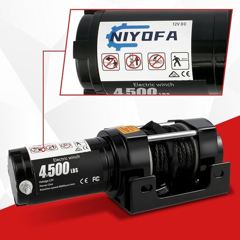 ونش 4500 رطل، ونش كهربائي 12 فولت لسحب ATV/UTV على الطرق الوعرة مع جهاز تحكم عن بعد لاسلكي ومقبض سلكي، دعامة تثبيت، مقاومة للماء IP66 in Kuwait