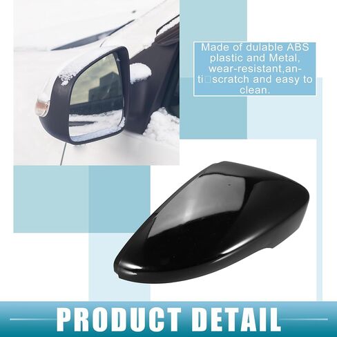 غطاء مرآة الرؤية الخلفية غطاء مرآة الباب الجانبي لسيارة Volkswagen Beetle 2013-2017 No.3C8857537/3C8857538 ABS بلاستيك أسود لامع 1 زوج in Saudi Arabia