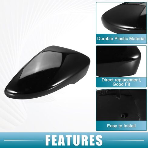 غطاء مرآة الرؤية الخلفية غطاء مرآة الباب الجانبي لسيارة Volkswagen Beetle 2013-2017 No.3C8857537/3C8857538 ABS بلاستيك أسود لامع 1 زوج in Saudi Arabia