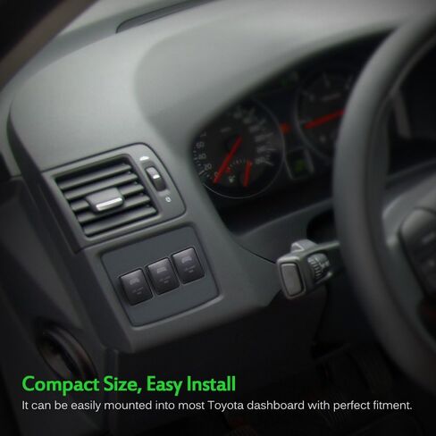 شريط إضاءة LED بإضاءة خلفية MICTUNING، زر ضغط رمز مع طقم أسلاك، مفتاح تشغيل وإيقاف متوافق مع تويوتا (أزرق، حجم السطح 1.28 × 0.87 بوصة) in Saudi Arabia