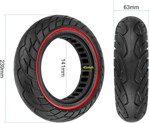 إطار قرص العسل 10 × 2.5، إطار جيب هوائي 60/70-6.5 لسكوتر سيجواي ناينبوت ماكس G30LP G30 الكهربائي (نمط الخط الأحمر) in Saudi Arabia