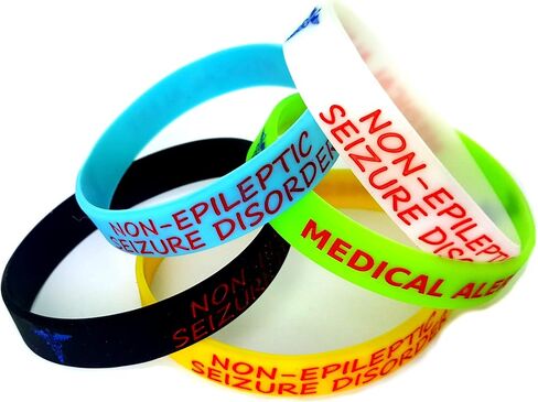 5X Seizure Disorder Non Epileptic Epilepsy Wristband Medical Awareness Alert New Including Glow in The Dark … in Saudi Arabia