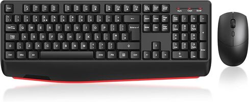 مجموعة لوحة مفاتيح وماوس لاسلكية من cimetech، لوحة مفاتيح مريحة كاملة الحجم 2.4G مع مسند راحة اليد، ماوس ضوئي قابل للتعديل 3 DPI، لوحة مفاتيح كمبيوتر هادئة للكمبيوتر المحمول Windows Mac in Kuwait