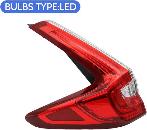 Left Driver Side Tail Light Assembly LED Fit for 2017-2019 Honda CRV Outer Taillight Rear Lamp Bulb Included in Saudi Arabia