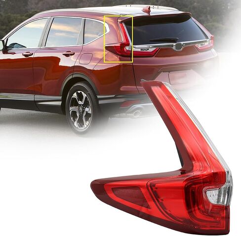 Left Driver Side Tail Light Assembly LED Fit for 2017-2019 Honda CRV Outer Taillight Rear Lamp Bulb Included in Saudi Arabia