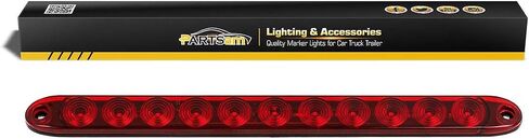 بارتسام 15 بوصة أحمر Hi Mount Center ID Bar 11 LED توقف الانعطاف الذيل شاحنة مقطورة 4 أسلاك in Saudi Arabia