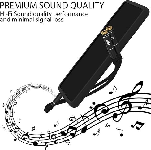 Headphone Splitter Adapter, 3.5mm Audio + Mic 4 Pole TRRS Splitter (3.5mm Male to 2X 3.5mm Female) Jack Y Cable Compatible for Gaming Headset to PS4/Xbox One/Phone/Laptop CTIA - 8inch/20CM in Kuwait